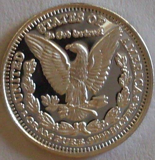 1 gram 999 Fine Silver Round 1896 Morgan Dollar Design